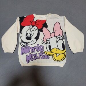 Kids H M Disney Minnie Mouse Daisy Duck Sweater Cream Size 18 Months